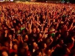 W/S EXT Concert Crowd Night Stock Footage