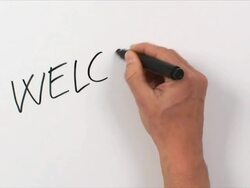 Hand Writing Word Welcome Stock Footage