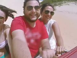 Buggy drive along the beach Stock Footage