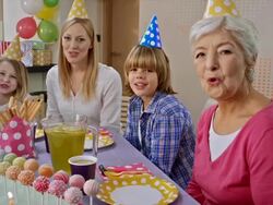 POV surprise cake and birthday song Stock Footage