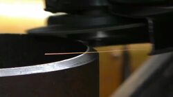 Close-up of worker cutting metal with grinder. Stock Footage