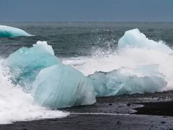 SLOW MOTION : Wave splashing over Iceberg Stock Footage