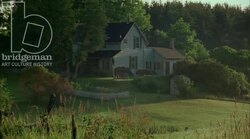 Country home surrounded by trees Stock Footage