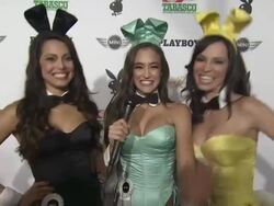 INTERVIEW - Playboy Bunnies introduce the party at The Playboy Party Presented By Crown Royal Stock Footage