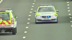 Lorries queueing on the M20 in Kent during Operation Stack News Clip