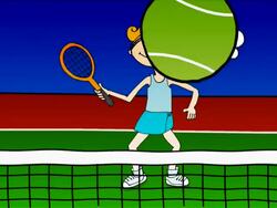 Tennis player cartoon Stock Footage