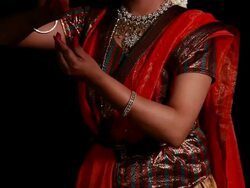 Woman performing Kathak dance on the stage  Stock Footage