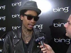 INTERVIEW: Wiz Khalifa on his music and next album at Bing Bar Sundance 2012 - Day 2 on 1/20/12 in Park City, UT Stock Footage
