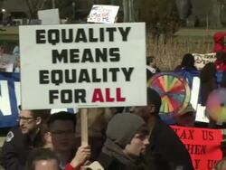 Gay Marriage Supporters Rally Against DOMA Stock Footage