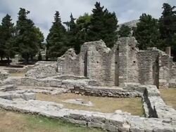 Manastirine basilica, an early Christian complex, Salona Stock Footage