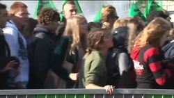 Students march on employers federation, police, unions News Clip