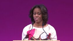 First lady talks to students about missing plane, freedom of expression News Clip