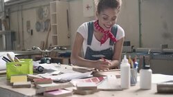 Latina Leadership - Carpenter Stock Footage