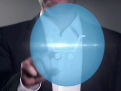 Businessman pressing virtual Button Stock Footage