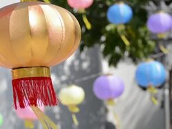 Paper Lanterns in Chinese New Year Stock Footage