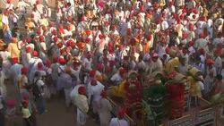 A large crowd gathers for India's Diwali celebration. Stock Footage