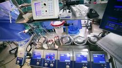 Surgery. Cardiopulmonary bypass machine Stock Footage