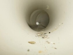 PVC HVAC Duct Cleaning with Rotary Brush Stock Footage