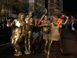 Parade participants at the Halloween Parade Stock Footage