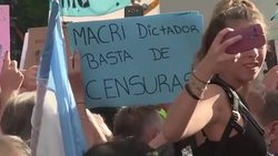 CLEAN : Mass protests erupt against Argentina media reforms News Clip