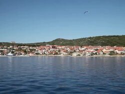 Sailing near Kukljica, Ugljan island, Kornati National Park Stock Footage