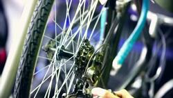 Bicycle repair. Stock Footage
