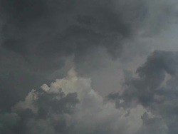 CU T/L Shot of storm clouds at twilight / Oklahoma, United States Stock Footage