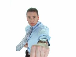 HD SLOW-MOTION: Business fighter Stock Footage