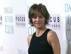 Lisa Rinna and Harry Hamlin at Dallas Buyers Club Los Angeles Premiere Presented by Focus Features on 10/17/13 in Beverly Hills, CA. Stock Footage