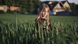 Girl enjoying the wheat field Stock Footage