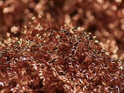 CU Copper filings in gravure printing office / Itzehoe, Schleswig-Holstein, Germany  Stock Footage