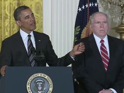 US President Barack Obama nominates Hagel, Brennan Stock Footage