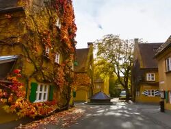 Augsburg Fuggerei Time Lapse, zoom out Stock Footage