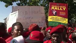 CLEAN : SAfrica: Julius Malemas supporters protest against SABC ban News Clip