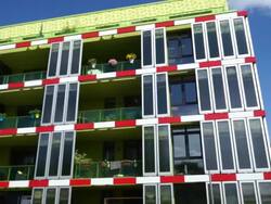 Ecological sustainable green residence building Stock Footage