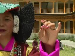 Close Up Shot Traditional Dance Ladakh Jammu and Kashmir India Stock Footage