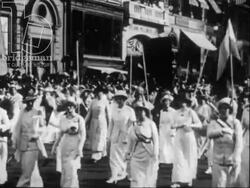 Suffragette parade in New York, c.1915 Stock Footage