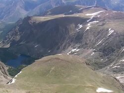 WS AERIAL TD Shot of lakes in valley at Granite Peak montain area / Montana, United States Stock Footage