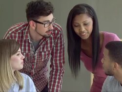 MS Group Of Students Having Conversation Stock Footage