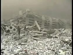 Firemen on the scene after 911 WTC collapse Stock Footage