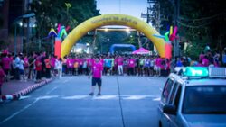 Marathon running in Hat Yai Thailand Stock Footage