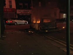 Cars & Buildings On Fire In Croydon News Clip