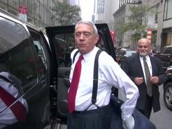 Dan Rather outside the NBC Studios Stock Footage