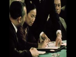 SYND 27-1-73 OFFICIAL SIGNING OF VIETNAM PEACE TREATY News Clip