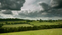 Sides of a verdant Cotswold Valley, UK Stock Footage