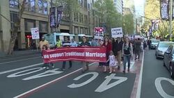 CLEAN : Oppositon to same sex marriage march in Sydney News Clip