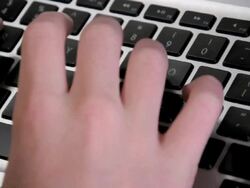 Hands Typing on Laptop Keyboard Stock Footage