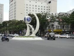 WS View of traffic moving at Central Ho Chi Minh / Ho Chi Minh, Vietnam Stock Footage
