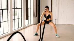 Athletic Woman Workout gym Slow-Motion Stock Footage