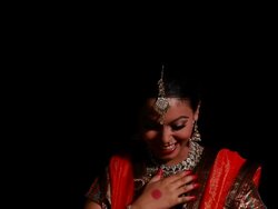 Woman performing Kathak dance on the stage  Stock Footage